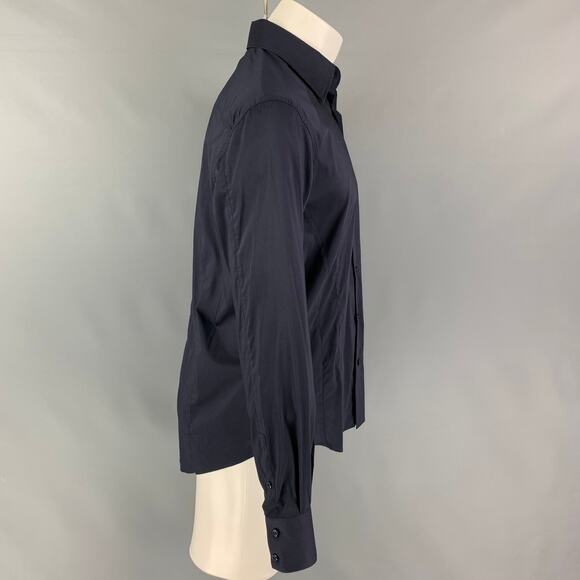 LAB by PAL ZILERI Size M Navy Cotton Blend Button Down Long Sleeve Shirt - Picture 2 of 5